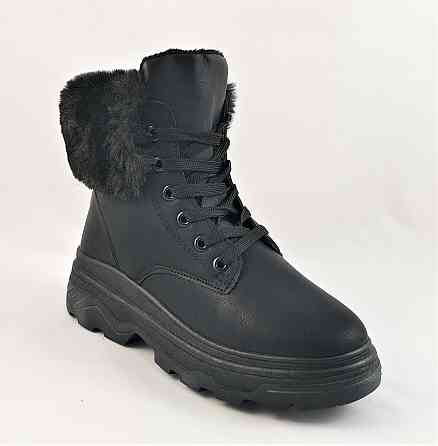 Жіночі Зимові Кросівки Черні на Хутрі Напівчоботи (розміри: 38) ВідеоОбзор — 1-1 Дніпро