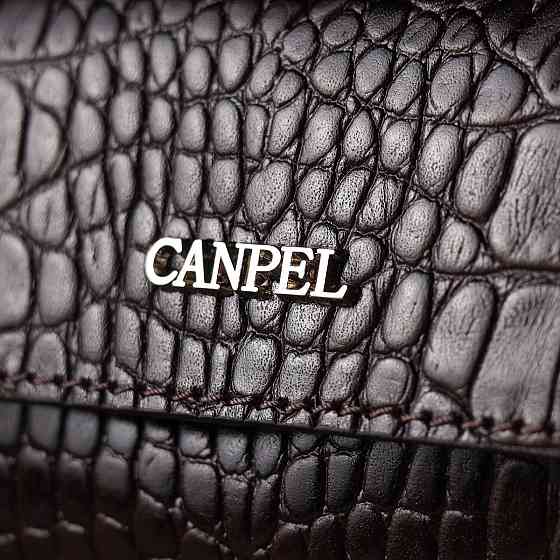 Удобный клатч для мужчин из натуральной фактурной кожи с тиснением под крокодила CANPELLINI 21561 Коричневый Киев