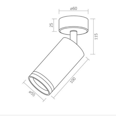 LED Світильник накладний під лампу GU10 поворотній чорний VL-SPF05B-B Videx Житомир