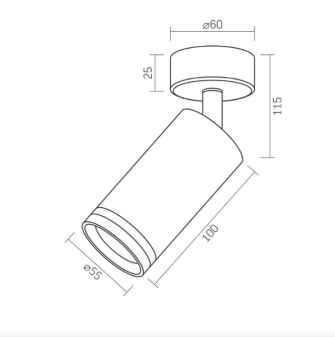 LED Світильник накладний під лампу GU10 поворотній чорний VL-SPF05B-B Videx Житомир - изображение 2