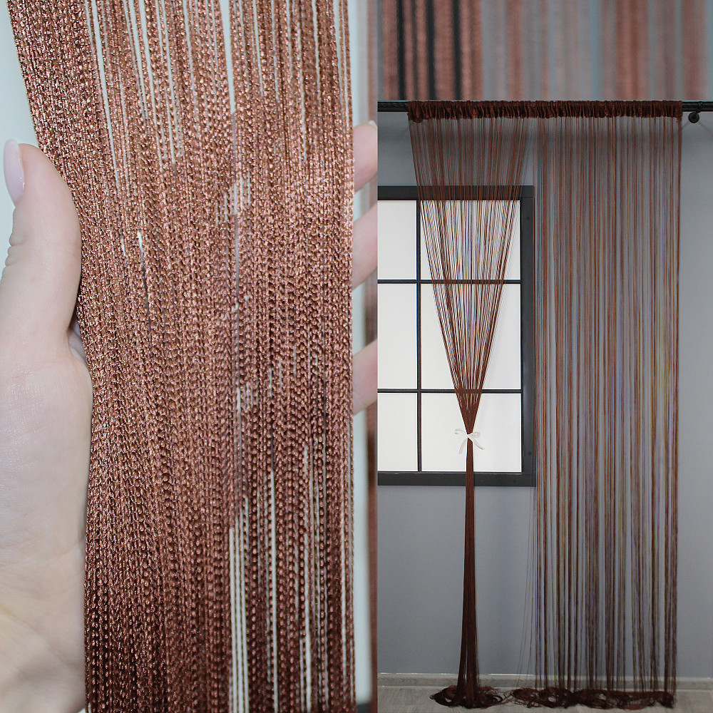 Штори-нитки "Кісея" Коричневий 300х300см 1 шт (61-005) Київ - фото 1