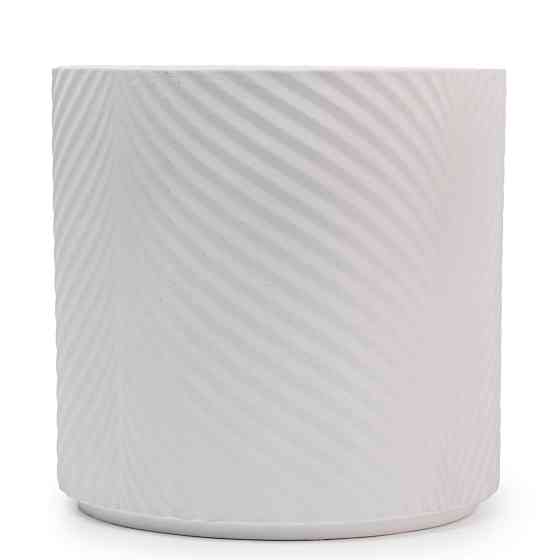 elemi Кашпо для квітів керамічне elemi "Листок" (білий) 19" круглий 4,5 л Коломыя