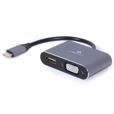 Переходник USB-C to HDMI/VGA, 4К 30Hz Cablexpert (A-USB3C-HDMIVGA-01) Винница - изображение 1