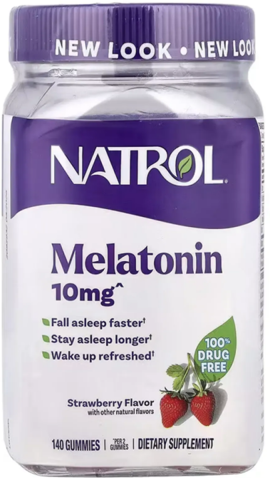 Мелатонін жувальний 10 мг Natrol Melatonin Gummies 140 пастилок зі смаком полуниці Київ - фото 1
