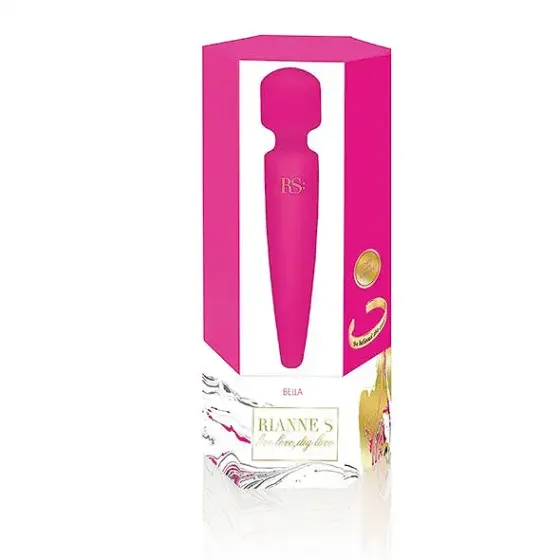 Вібромасажер Rianne S: Bella Mini Wand Rose, 10 режимів, медичний силікон, подарункове паковання Львів