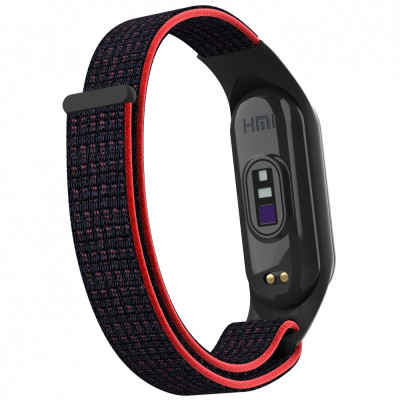 Ремешок для фитнес браслета Armorstandart нейлоновый для Xiaomi Mi Band 7/6/5/4 Black/Red (ARM67843) Винница - изображение 2