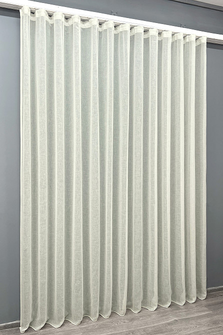 Тюль VR-Textil 2042т Льон Шліфований однотонний з відблиском Кремовий 400х270 см (42-1157) Київ - фото 3