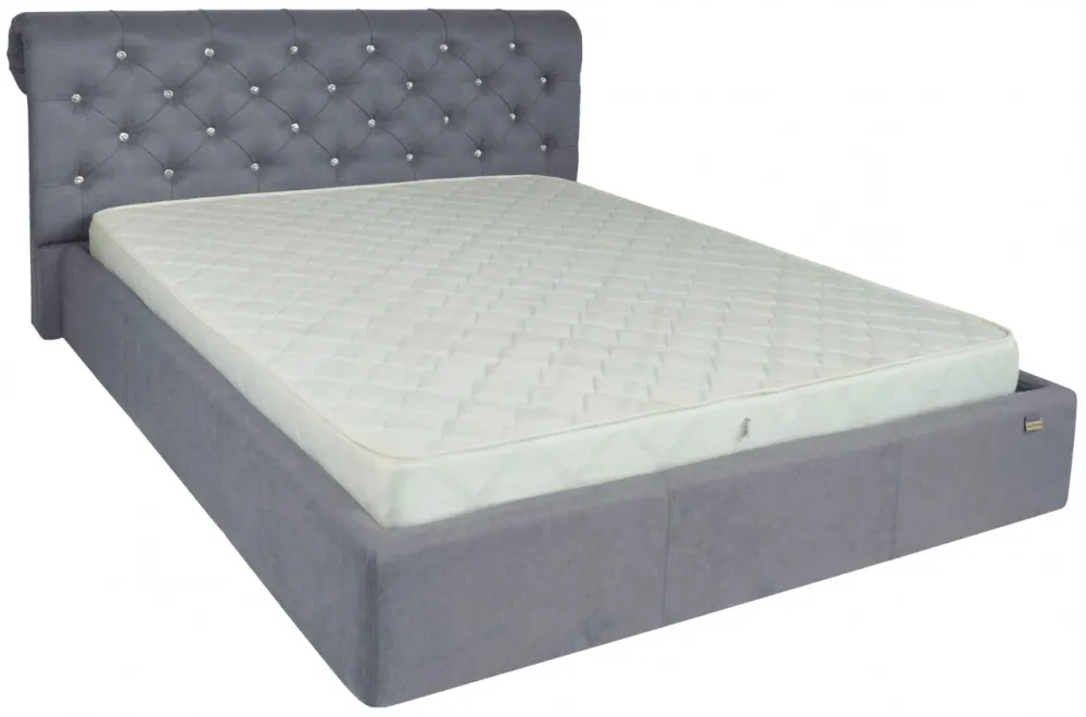 Кровать Двуспальная London Comfort 180 х 200 см Fibril 16 C1 С подъемным механизмом и нишей для белья Темно-серый Киев - изображение 1