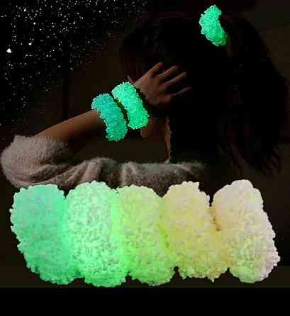 Люмінісцентна гумка для волосся Блакитний Сміла