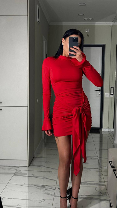Жіноча елегантна романтична мініплаття з мікродайвінгу Червоний, 44/46 Одеса - фото 3