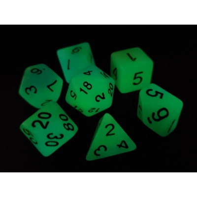 Набір кубиків для настільних ігор Games 7 Days Double Color Glow in the dark 7 Dice Set - Green-Blue (g7dglowdc02) Вінниця - фото 2