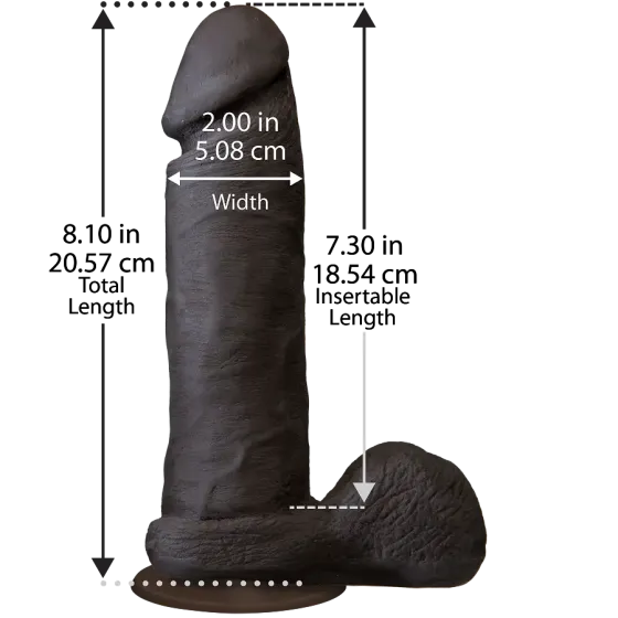 Фалоімітатор Doc Johnson The Realistic Cock 8 inch Black - ULTRASKYN, Vack-U-Lock, діаметр 5,1 см Львів