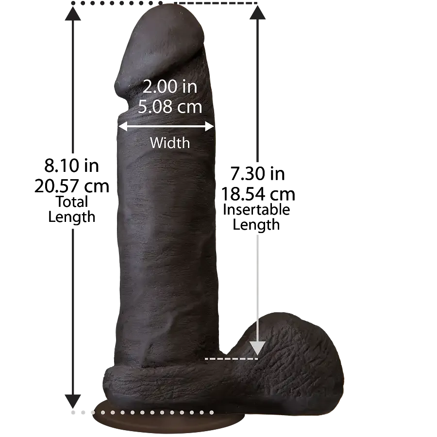 Фалоімітатор Doc Johnson The Realistic Cock 8 inch Black - ULTRASKYN, Vack-U-Lock, діаметр 5,1 см Львів - фото 2