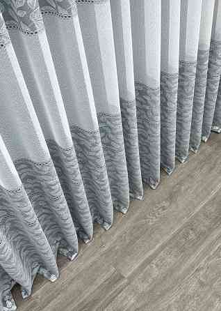 Тюль жаккард цвет белый с серым 2010т Киев