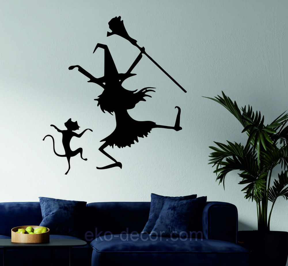 Декоративное настенное Панно «Ведьма», Декор на стену 90*81 см, Черный Киев - изображение 1