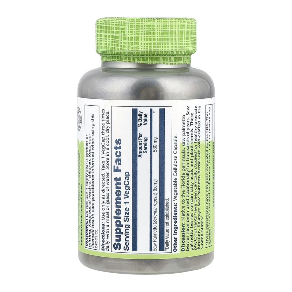 Сереноа Solaray Saw Palmetto Berry 580mg 180 вег капс Киев - изображение 2