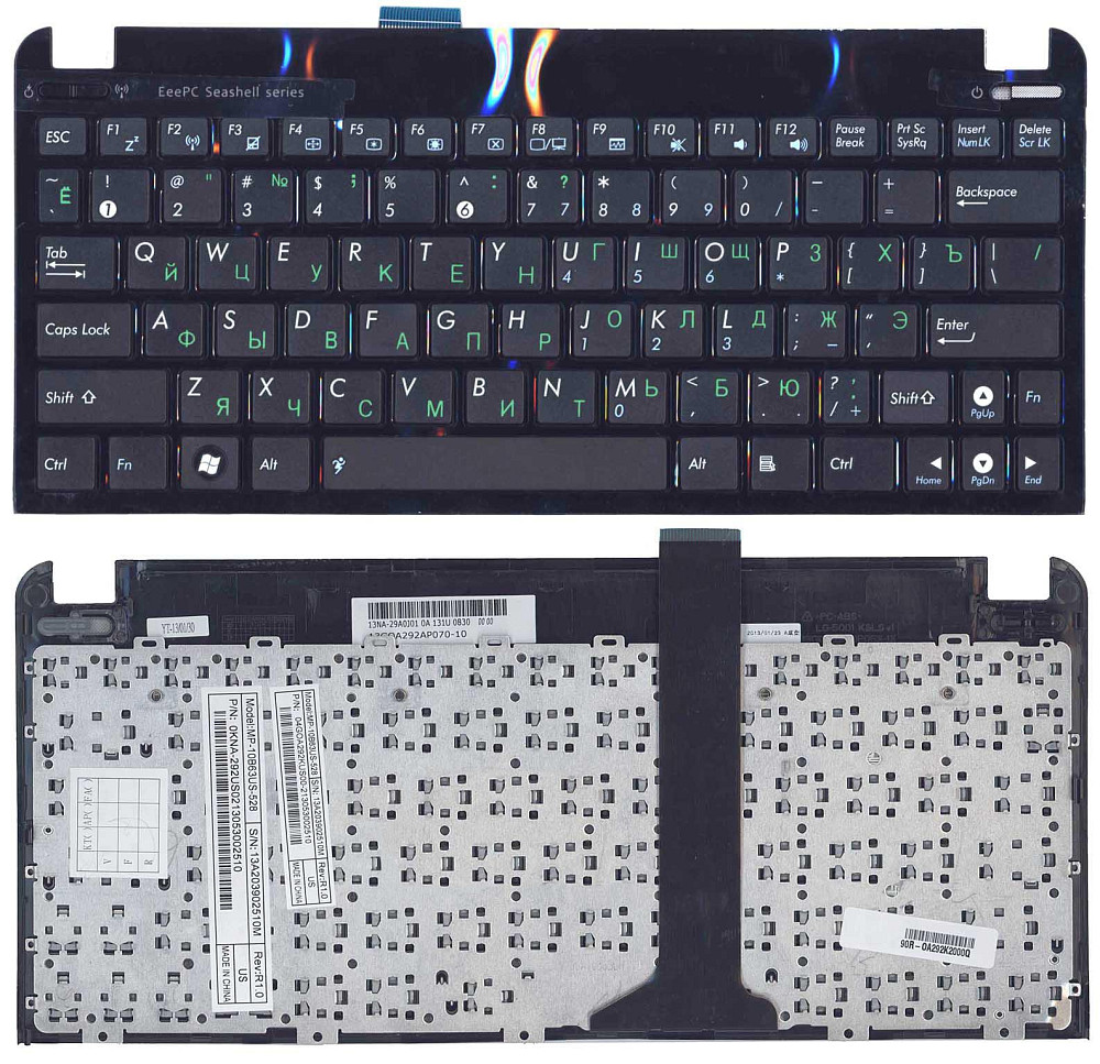 Клавиатура для ноутбука Asus EEE PC (1015) Black, (Black Frame) RU Вінниця - фото 1