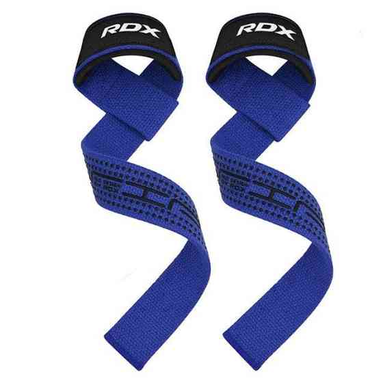 Лямки для тяги RDX S4 Gym Cotton Gel Straps Blue Plus Каменское