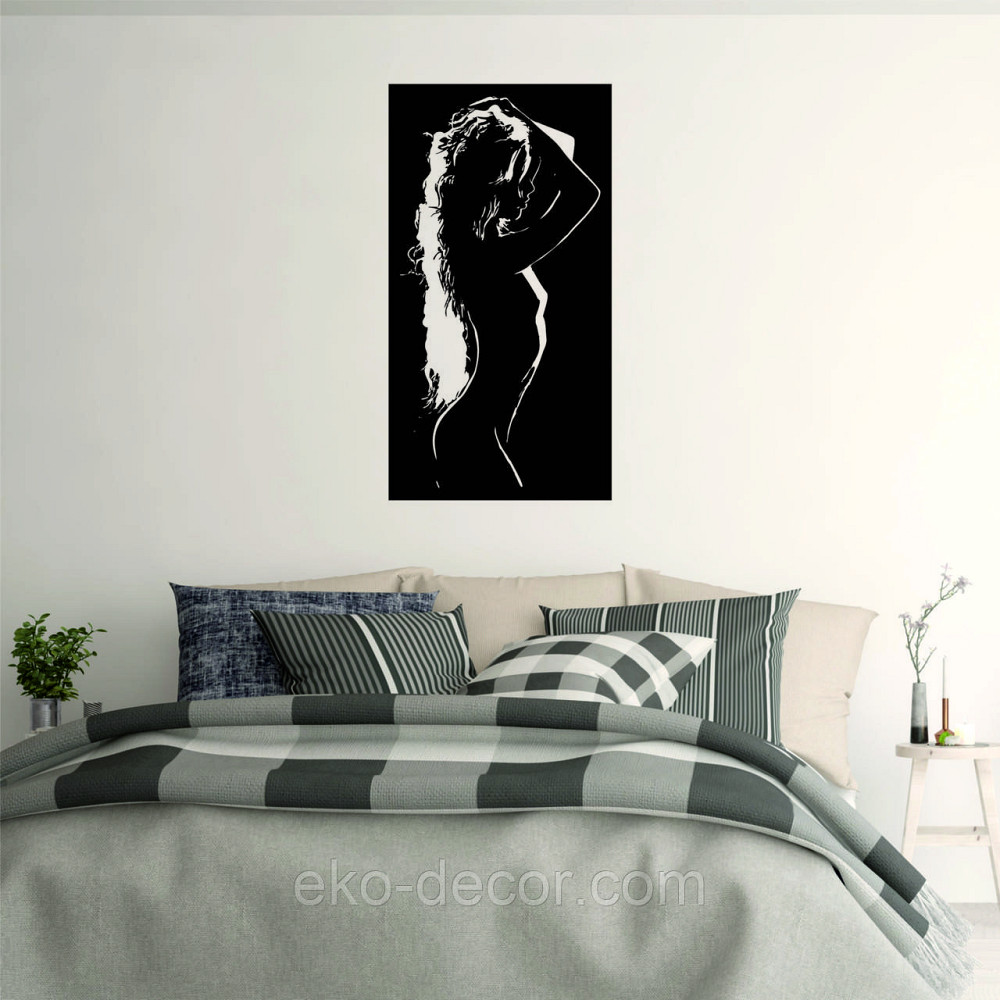 Декоративное настенное Панно «Силуэт женщины», Декор на стену 110*58 см, Черный Киев - изображение 9