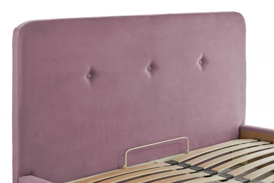 Кровать Двуспальная Michelle VIP Wood На ножках 180 х 190 см Fibril 24 С дополнительной металлической цельносварной рамой Розовый Киев