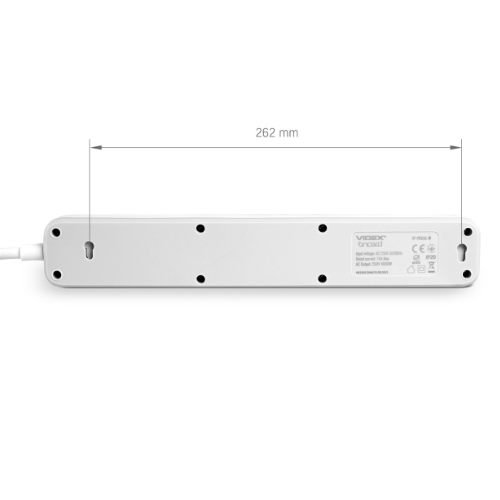 Мережевий подовжувач із заземленням 5 розеток 3м з кнопкою білий VF-PD53G-W Oncord Videx Житомир - изображение 7