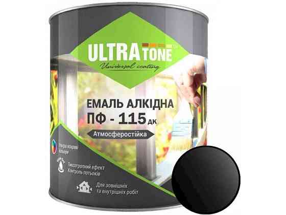 Эмаль алкидная ПФ-115 черный 2,8кг ТМ ULTRA TONE Киев