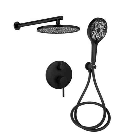 Душевая система для душа Qtap Scorpio скрытого монтажа на два потребителя QTSCO113BLM45897 Black Matt, латунь Харьков
