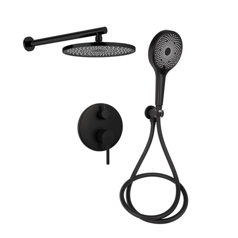 Душевая система для душа Qtap Scorpio скрытого монтажа на два потребителя QTSCO113BLM45897 Black Matt, латунь Харьков - изображение 1