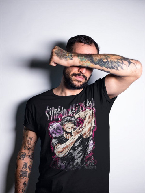 Футболка для мальчика аниме Магическая битва оверсайз (рост от 165 до 180 ) Черний AnimeJ0139m Днепр - изображение 2