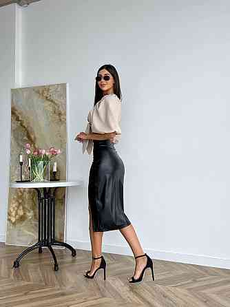 Жіноча спідниця олівець з привабливим розрізом еко-шкіра Одеса