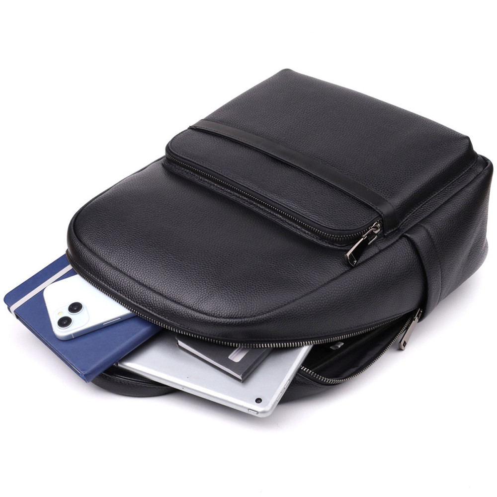 Місткий рюкзак для чоловіків з натуральної шкіри Vintage 23045 Чорний Київ - фото 8