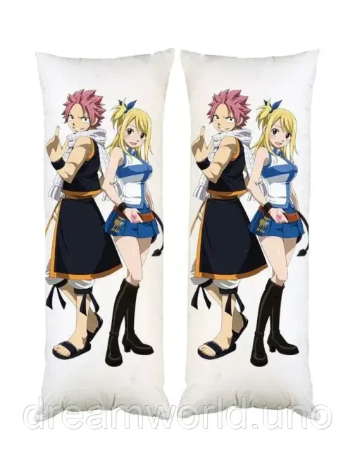 Подушка дакімакура Люсі Нацу аніме Хвіст Феї декоративна подушка для обіймання двостороння 50х150 Харків - фото 1