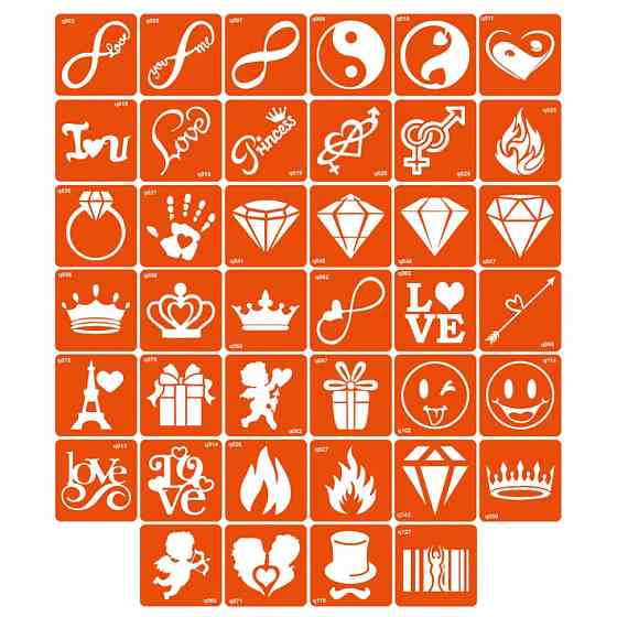 Набор трафаретов для био-тату «Q - разное» q-simple_40_1 Винница