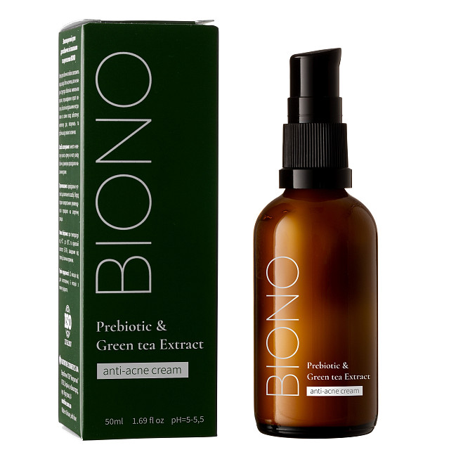 Крем анти-акне для обличчя з пребіотиками та екстрактом зеленого чаю Bionо 50 мл Київ - фото 1
