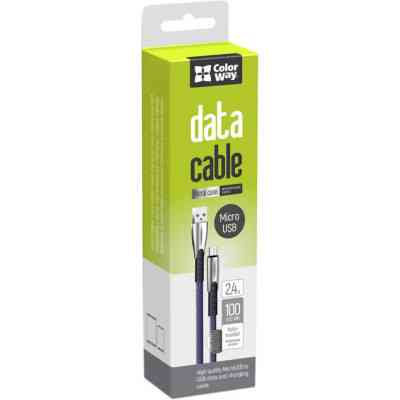 Дата кабель USB 2.0 AM to Micro 5P 1.0m zinc alloy blue ColorWay (CW-CBUM011-BL) Вінниця