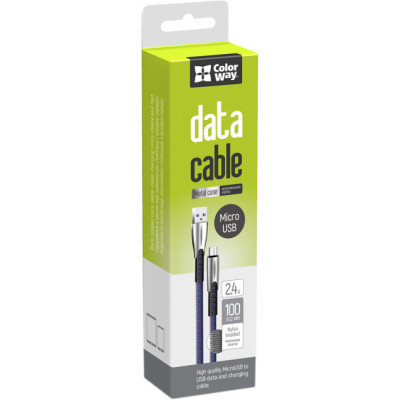 Дата кабель USB 2.0 AM to Micro 5P 1.0m zinc alloy blue ColorWay (CW-CBUM011-BL) Винница - изображение 3