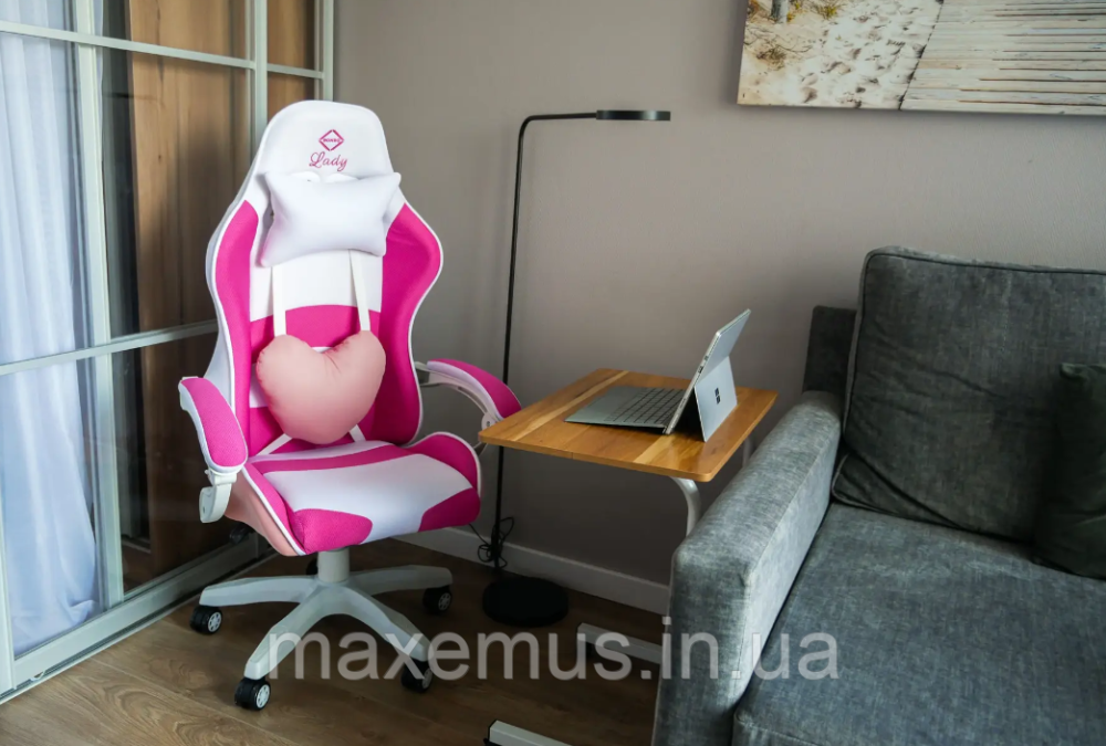 Геймерское кресло Bonro 8 0 7 розово-белое компьютерное игровое кресло для дома и работы Мостиска - изображение 19