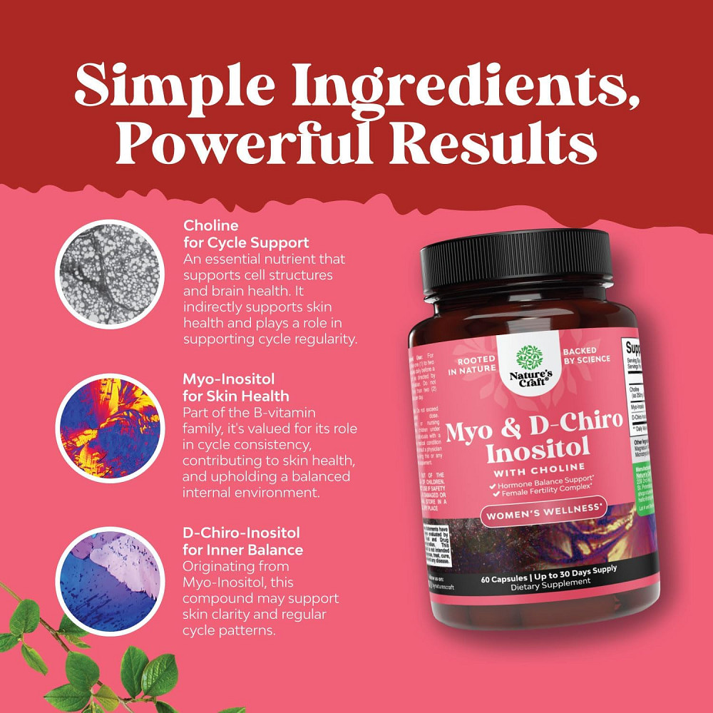 Myo & D-Chiro Inositol with Choline, 60 Capsules Луцьк - фото 2