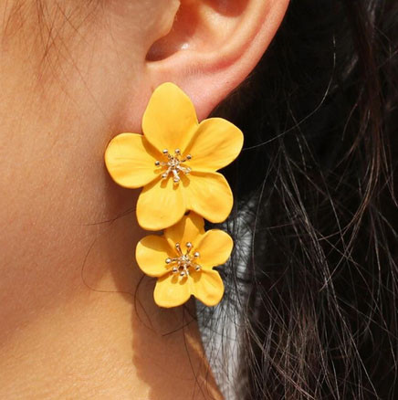 Сережки оригінальні жовті Гібіскус Київ - фото 2