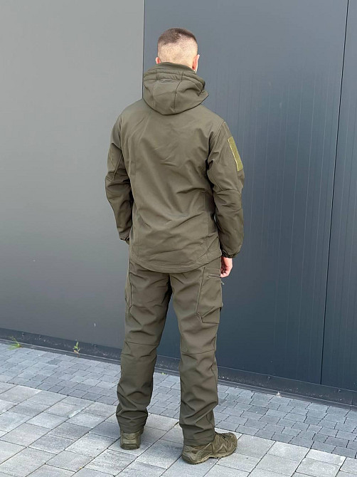 Осенняя водоотталкивающая и ветрозащитная куртка олива Softshell тактическая куртка для военнослужащих   WAR Львов - изображение 5