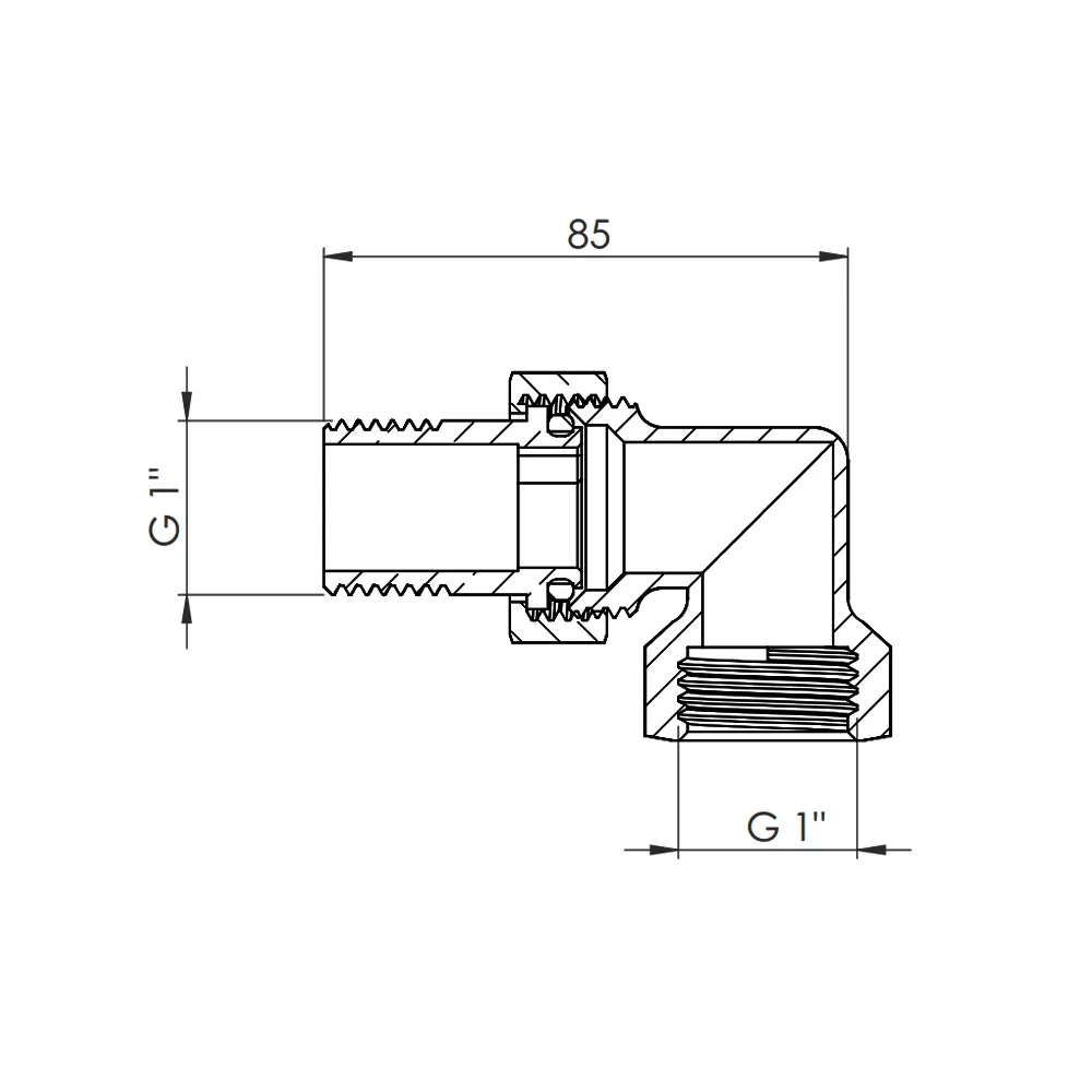 Згін "Американка" Thermo Alliance Forte 1" кутовий SF191W25 Київ - фото 14