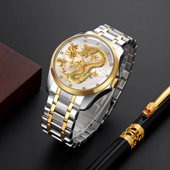 Мужские наручные часы Skmei 9193 Дракон (Серебристый) Киев