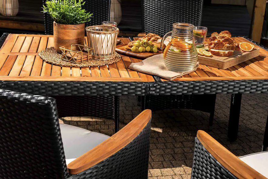 Садові меблі Di Volio VERONA 6+1 чорно-кремові Киев - изображение 5