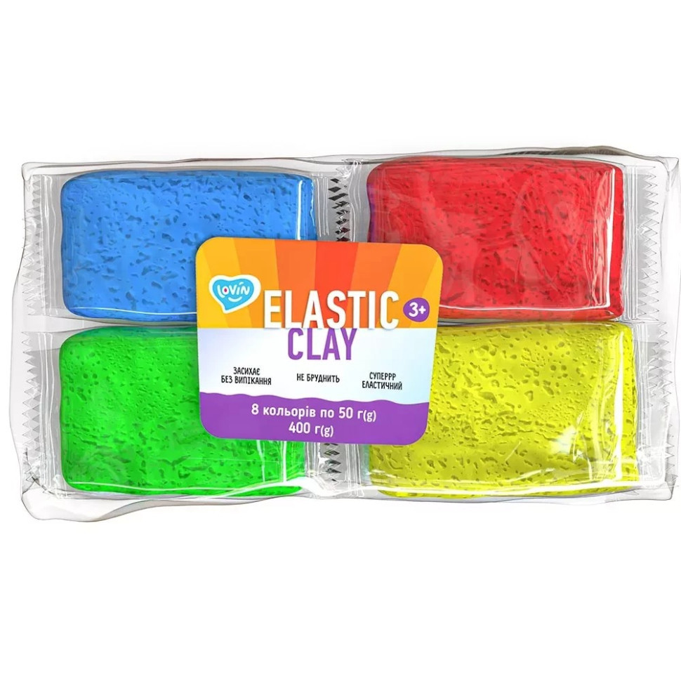 Набір для ліплення з повітряним пластиліном Elastic Clay 70164 8 colors Вінниця - фото 1