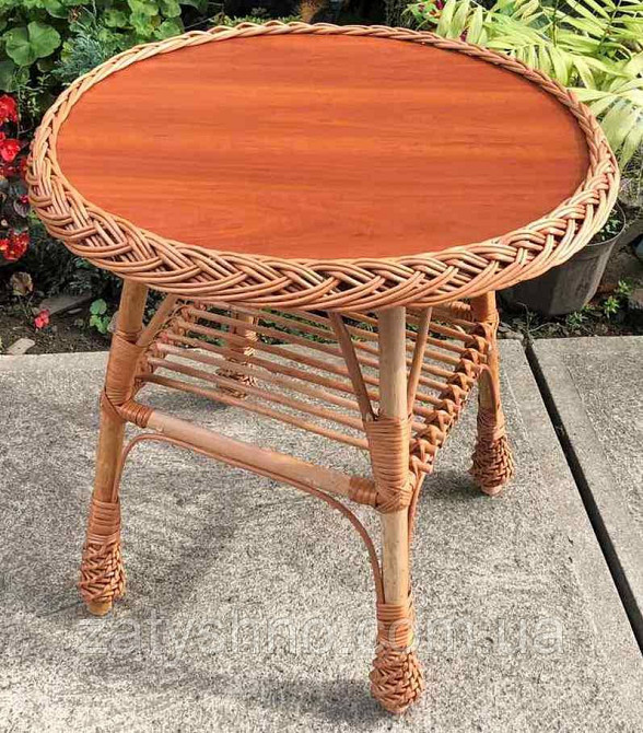 Журнальний плетений стіл із плитою Київ - фото 2