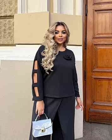 Женский батальный костюм двойка креп дайвинг Графит, 56/58 Одесса