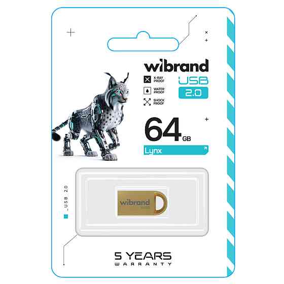 Flash Wibrand USB 2.0 Lynx 64Gb Gold (WI2.0/LY64M2G) Киев