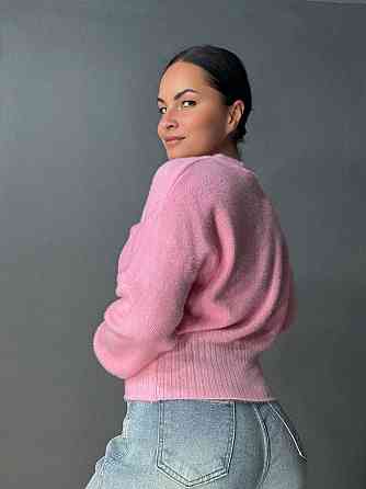 Светр жіночий Fancy Matinee 7571 вафельний з ангори оверсайз, рожевий, one size Київ