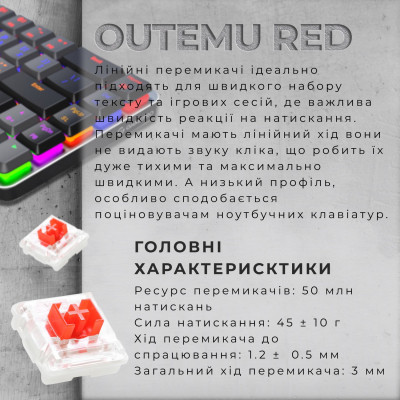 Клавиатура GamePro MK122R Red Swich Low Profile Wireless Dark Gray (MK122R) Винница - изображение 12