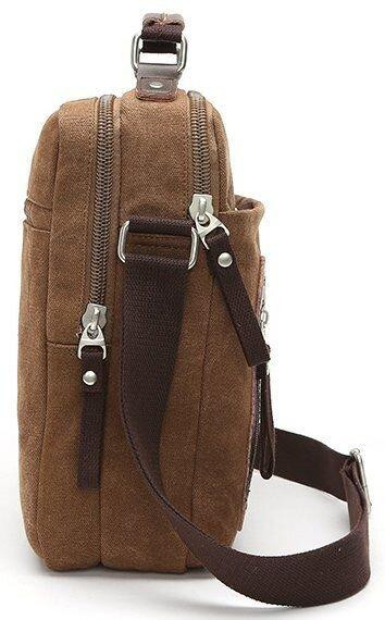 Сумка вертикальная текстильная Vintage 20155 Коричневая Киев - изображение 2
